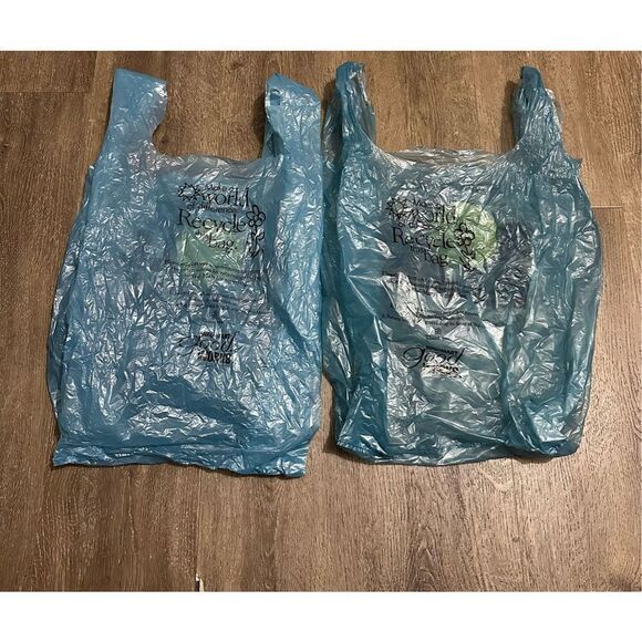 Vintage Walmart Blue over Sized Plastic Bags Roll Back Smiley Face 2001 RARE - Picture 4 of 6